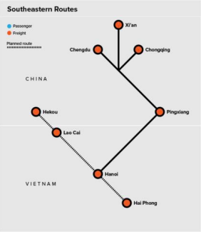 A map of a trainDescription automatically generated