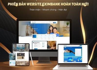 Eximbank thay đổi giao diện website