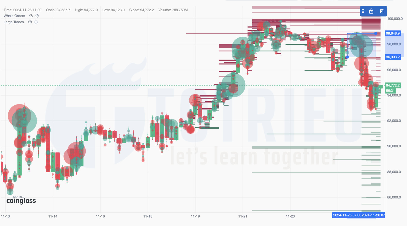 Bitcoin Whale Order Book tuần 48-2024