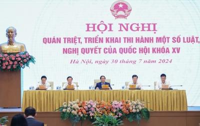Thủ tướng chủ trì Hội nghị triển khai thi hành một số Luật, Nghị quyết Quốc hội