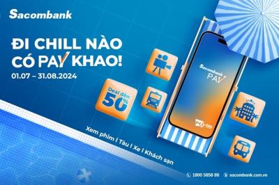 Hoàn/tặng tiền khi chi tiêu du lịch, giải trí qua Sacombank Pay 