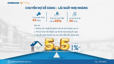 Chuyển nợ dễ dàng - Lãi suất nhẹ nhàng cùng Eximbank