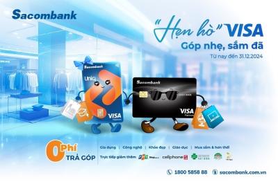 Mùa cuối năm: Mua sắm, trả góp 0 lãi - 0 phí với thẻ Sacombank Visa 