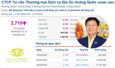 Chủ tịch HQC Trương Anh Tuấn muốn "bắt đáy" sau chuỗi giảm sàn, cổ phiếu bật tăng trần