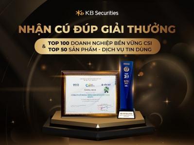 Cú đúp giải thưởng cho một năm 2023 đầy nỗ lực của Chứng khoán KB Việt Nam