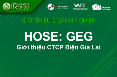 IR AWARDS 2022: Giới thiệu CTCP Điện Gia Lai (HOSE: GEG)