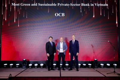 OCB nhận giải thưởng Ngân hàng tư nhân xanh và bền vững tại Việt Nam từ The Asian Banker
