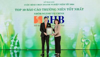 SHB lần thứ 4 được vinh danh trong TOP 10 doanh nghiệp có Báo cáo thường niên tốt nhất ngành Tài chính