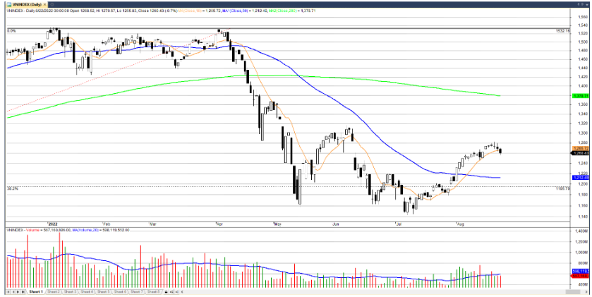 Đồ thị kỹ thuật VN-INDEX (chart ngày)